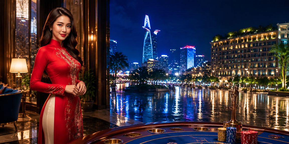 Người chơi baccarat trong trang phục áo dài truyền thống tại Thành phố Hồ Chí Minh
